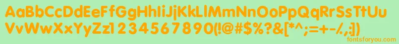 VagBlackRegular Font – Orange Fonts on Green Background