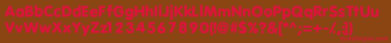 フォントVagBlackRegular – 赤い文字が茶色の背景にあります。