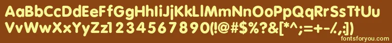 VagBlackRegular Font – Yellow Fonts on Brown Background