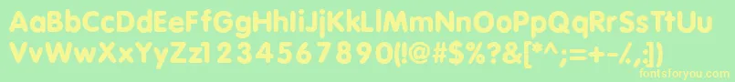 VagBlackRegular Font – Yellow Fonts on Green Background