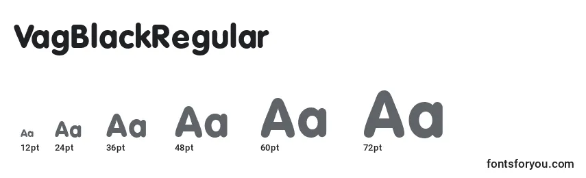 Размеры шрифта VagBlackRegular