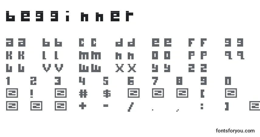 Schriftart Begginner – Alphabet, Zahlen, spezielle Symbole