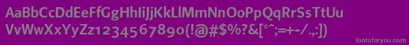 フォントBeosans1 – 紫の背景に灰色の文字