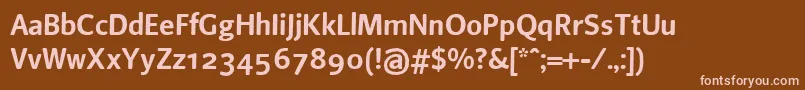 Czcionka Beosans1 – różowe czcionki na brązowym tle