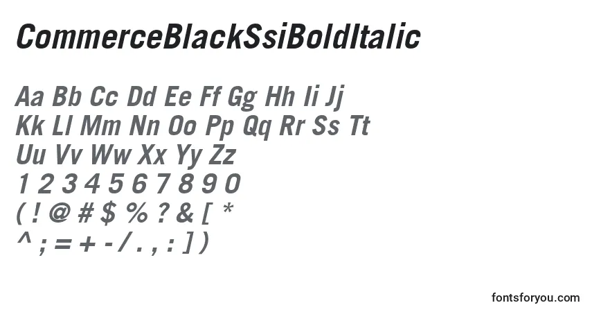 CommerceBlackSsiBoldItalic-fontti – aakkoset, numerot, erikoismerkit