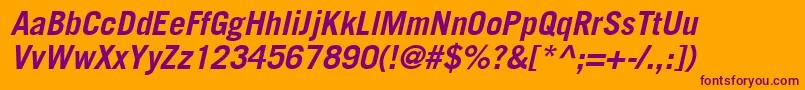 CommerceBlackSsiBoldItalic Font – Purple Fonts on Orange Background