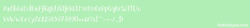 Nikolaidishand Font – White Fonts on Green Background