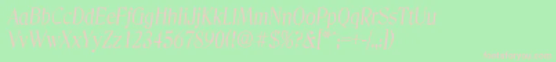 DenverserialLightItalic-Schriftart – Rosa Schriften auf grünem Hintergrund
