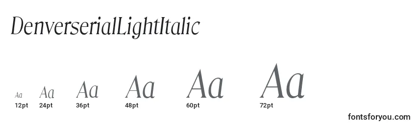 DenverserialLightItalic Font Sizes