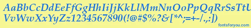 Palabi0 Font – Blue Fonts on Yellow Background