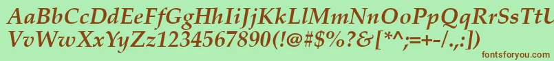 Palabi0 Font – Brown Fonts on Green Background