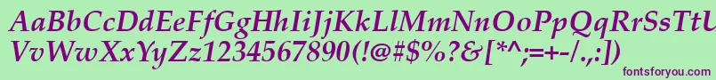 Palabi0 Font – Purple Fonts on Green Background