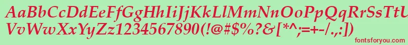 Palabi0 Font – Red Fonts on Green Background