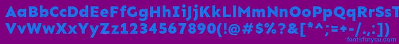 フォントSenExtrabold – 紫色の背景に青い文字