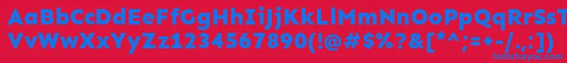 SenExtrabold Font – Blue Fonts on Red Background