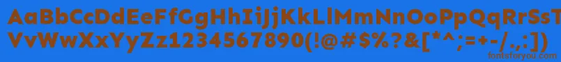 SenExtrabold Font – Brown Fonts on Blue Background