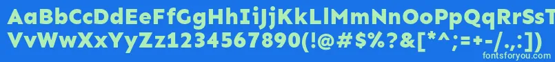 Шрифт SenExtrabold – зелёные шрифты на синем фоне