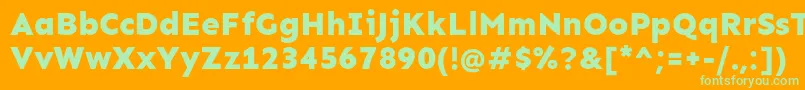 SenExtrabold Font – Green Fonts on Orange Background