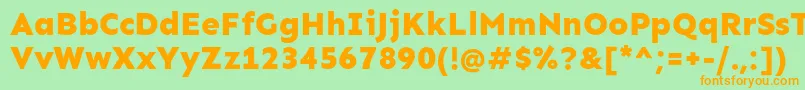 フォントSenExtrabold – オレンジの文字が緑の背景にあります。