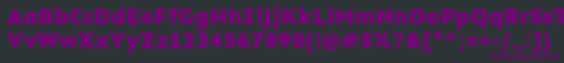 Czcionka SenExtrabold – fioletowe czcionki na czarnym tle