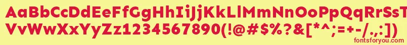 Czcionka SenExtrabold – czerwone czcionki na żółtym tle