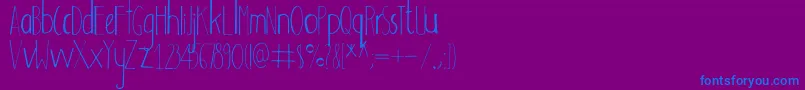 Adouliss-Schriftart – Blaue Schriften auf violettem Hintergrund