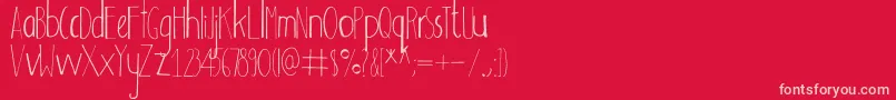 Adouliss Font – Pink Fonts on Red Background