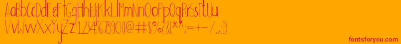 Adouliss Font – Red Fonts on Orange Background