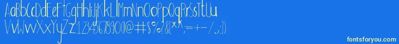 Adouliss Font – Yellow Fonts on Blue Background