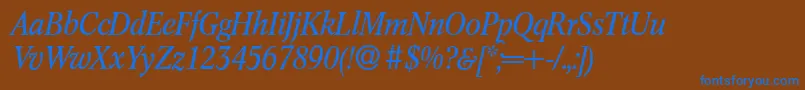 Police C791RomanItalic – polices bleues sur fond brun