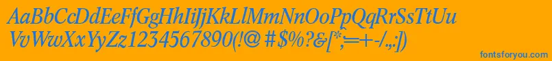 fuente C791RomanItalic – Fuentes Azules Sobre Fondo Naranja