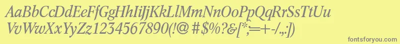 C791RomanItalic Font – Gray Fonts on Yellow Background