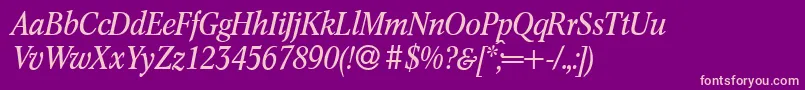 C791RomanItalic Font – Pink Fonts on Purple Background