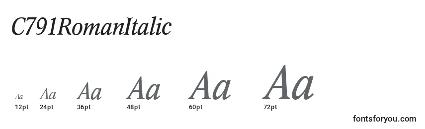 C791RomanItalic Font Sizes