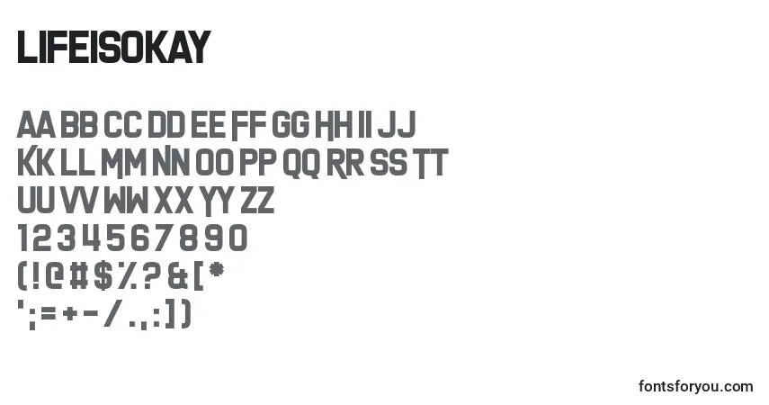 Шрифт LifeIsOkay – алфавит, цифры, специальные символы