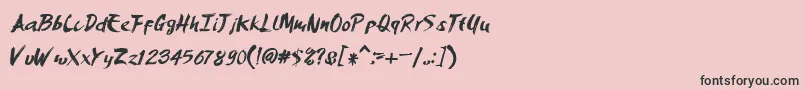 フォントAmerybrush – ピンクの背景に黒い文字