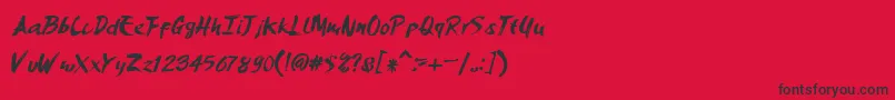 Amerybrush-Schriftart – Schwarze Schriften auf rotem Hintergrund