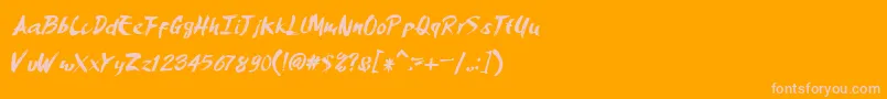 フォントAmerybrush – オレンジの背景にピンクのフォント