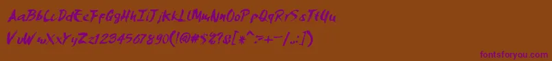 Amerybrush-Schriftart – Violette Schriften auf braunem Hintergrund