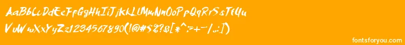 Amerybrush Font – White Fonts on Orange Background