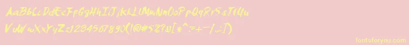 Amerybrush-Schriftart – Gelbe Schriften auf rosa Hintergrund