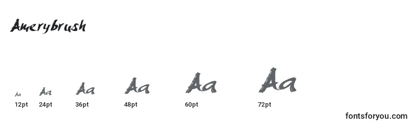 Размеры шрифта Amerybrush