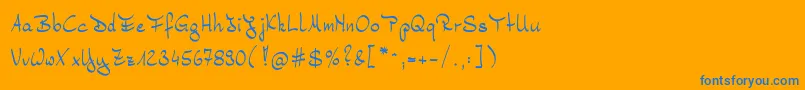 フォントBernd – オレンジの背景に青い文字