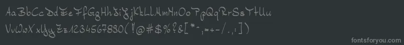 フォントBernd – 黒い背景に灰色の文字