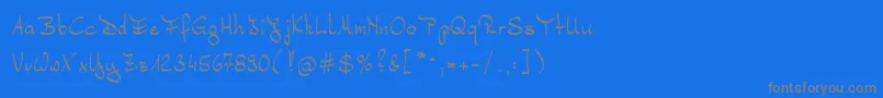 フォントBernd – 青い背景に灰色の文字