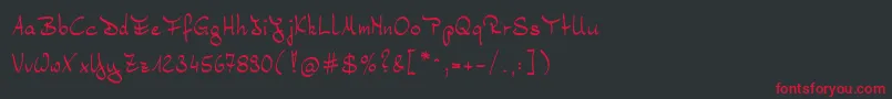 フォントBernd – 黒い背景に赤い文字