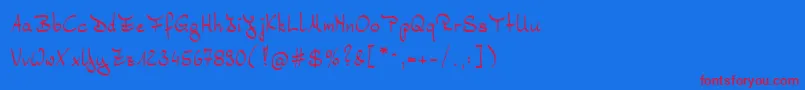 Bernd Font – Red Fonts on Blue Background
