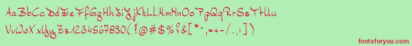 Bernd Font – Red Fonts on Green Background