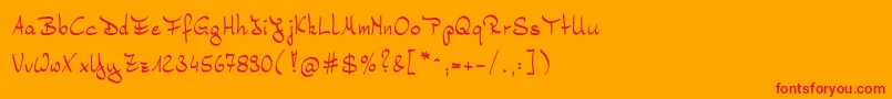 Bernd Font – Red Fonts on Orange Background