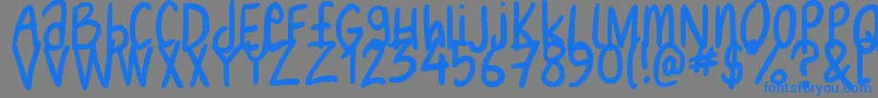 フォントNikofont – 灰色の背景に青い文字